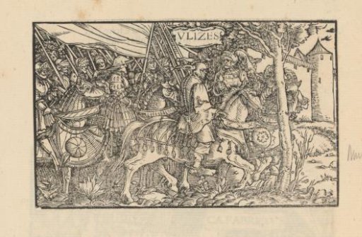 Odysseus Disguised as a Jester and His Troops at a City Gate