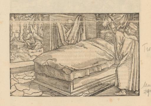 Doctor Examining Urine While a Woman Places an Extra Blanket Over a Sick Person