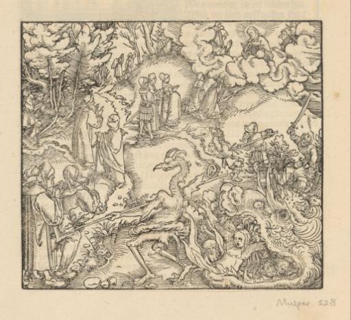 Christ on a Mountain While the Devil Attempts to Lead One of the Pilgrims to Hell