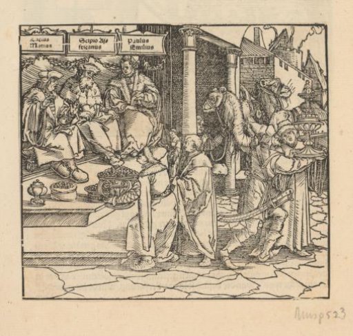 Lucius Mutius, Scipio Africanus Maior and Lucius Aemilius Paulus I receiving valuables