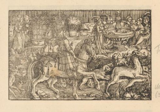 Rider with Wild Animals in a Courtyard