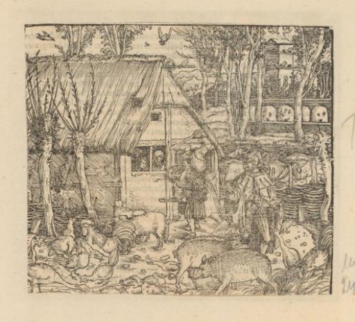 Peasant striking a man
