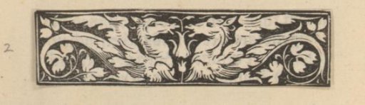 Two Winged Mythical Creatures with Horse Heads and Ornaments with Leaf Motif