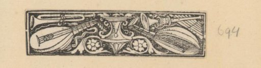 Vase with a Lute and a Trumpet on Either Side