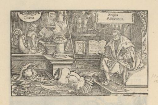 Scipio Africanus Maior Looking at Armor and Cicero Writing