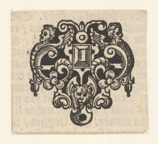 Ornament with Two Human Heads and a Lion's Head