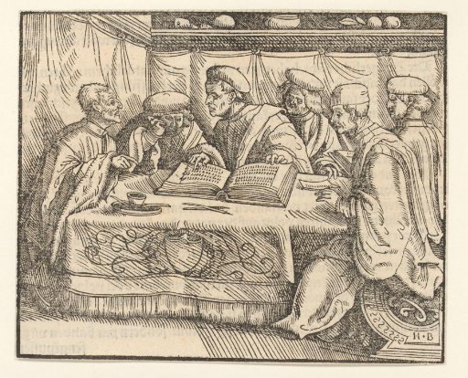 Men Reading in a Library