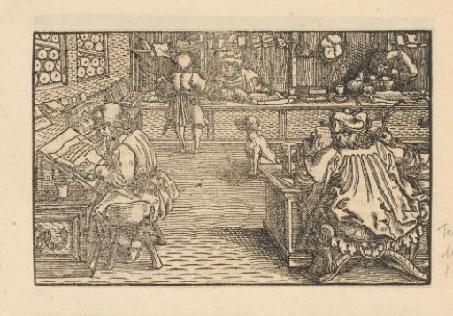 Men reading in a library