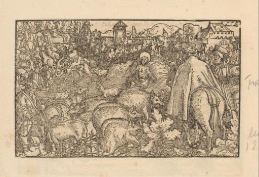 Shepherds Driving Cattle and in the Background Job on a Manure Heap