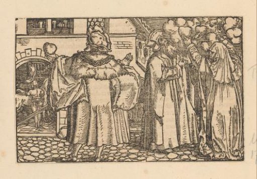 Wise men receiving hearts from above