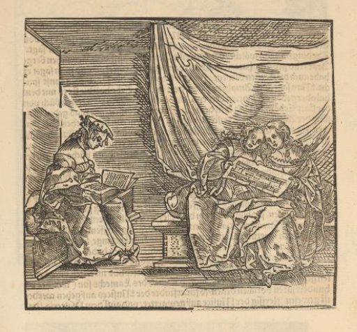 Three singing figures