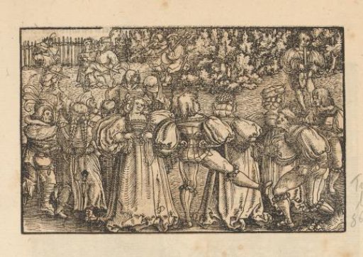 Dancing crowd in a garden