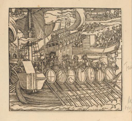 Ships in a festive procession