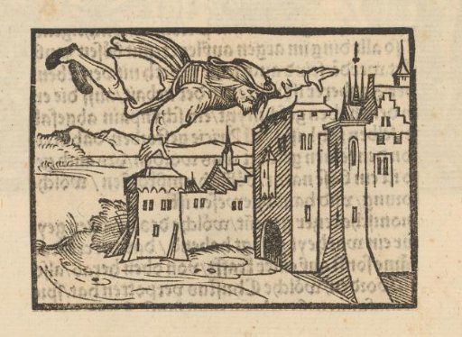 Flying Man above a City