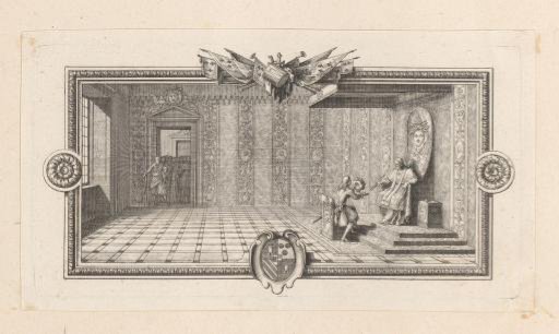 Vignette Depicting Frédéric-Maurice de la Tour d'Auvergne, Duke of Bouillon, Before Pope Urban VIII