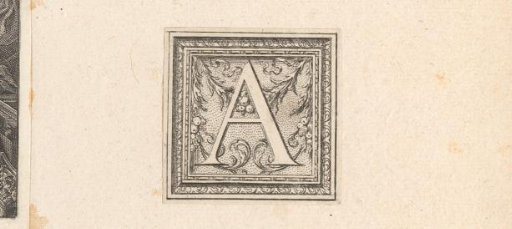 Initial 'A' with garlands