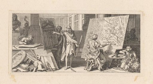 Vignette with an atelier where artists practice various art forms