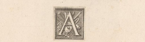 Initial 'A' with painter's attributes