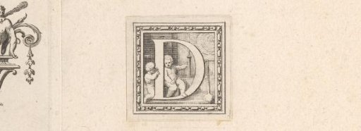 Initial 'D' with two putti