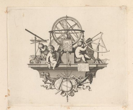 Cul-de-lampe with Four Putti Holding Measuring Instruments