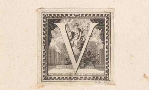 Initial 'V' with an Allegory of Justice Trampling Injustice