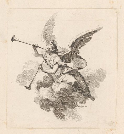 Cul-de-lampe with a blazoning angel