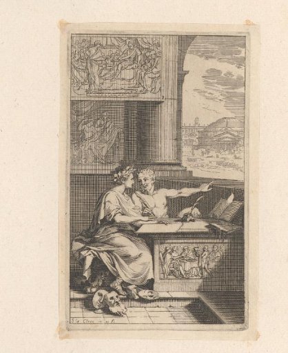 Poet Writing Next to a Satyr