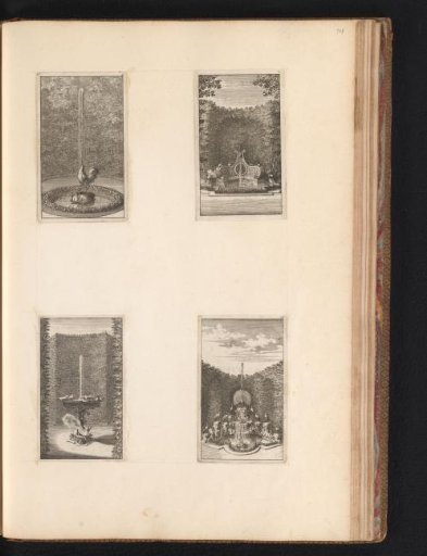 Four Views of the Labyrinth of the Palace of Versailles with Fountains