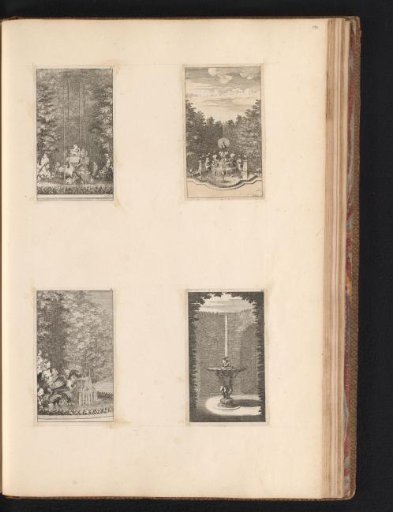 Four Views of the Labyrinth of the Palace of Versailles with Fountains