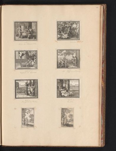 Six scenes from Ovid's Metamorphoses and two prints with an old man beside a younger figure in a landscape