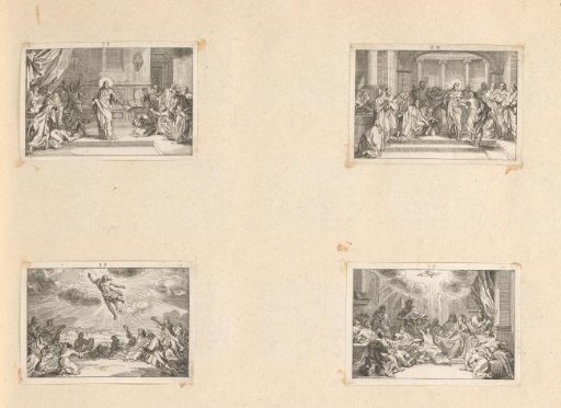 Four prints from: Figures de la Passion D.N.S. Jesus Christ, depicting the Passion of Christ