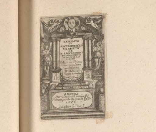 Title print with angels at an altar
