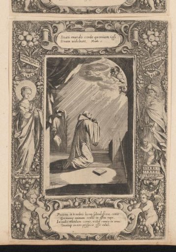 H. Germanus of Capua appears to H. Benedictus in prayer, in a cartouche