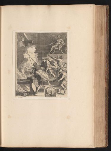 Martyrdom of a man forced into a pan of hot oil
