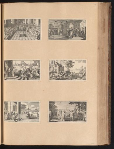 Six vignettes from various parts of Abbé Claude Fleury's 'Histoire ecclésiastique (...)'