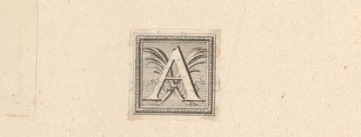 Initial 'A' with two palm branches