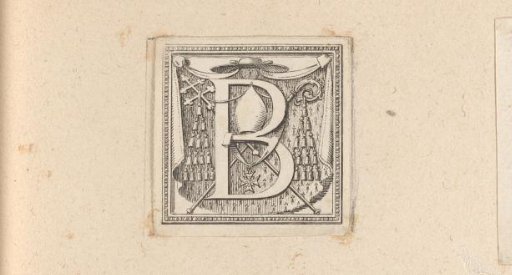 Initial 'B' with Miter and Staff for a Mantle