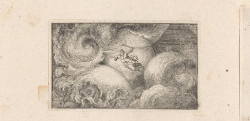 Vignette with the second day of creation: separation of the waters