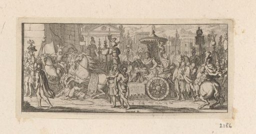 Vignette with the triumphal procession of Trajan
