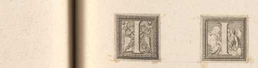 Initial 'I' with two caducei