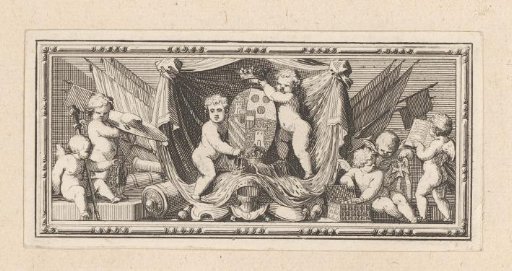 Vignette with Putti Holding the Coat of Arms of Cardinal de Bouillon