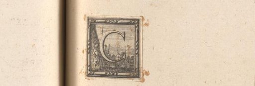 Initial 'C' with a Soldier in Front of a Tent