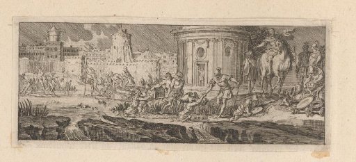 Vignette with Quintus Servilius Caepio on horseback with his soldiers in Toulouse
