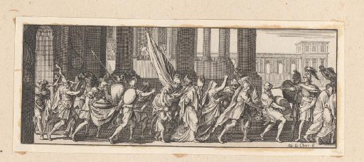 Vignette with the Tectosages plundering the temple of Delphi