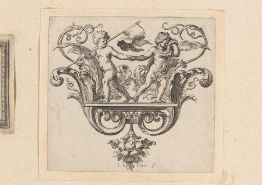 Cul-de-lampe with two putti