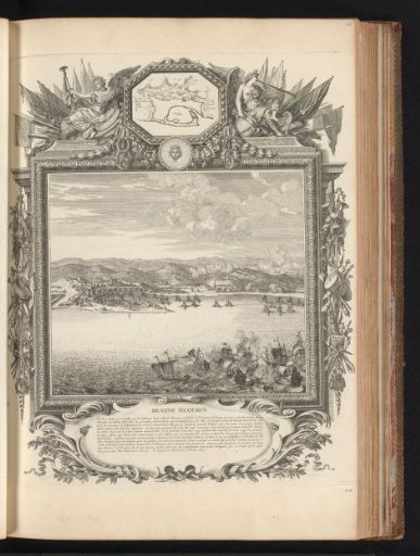 Naval battle of Messina, in a cartouche