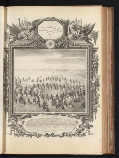 Naval battle at Augusta, in a cartouche