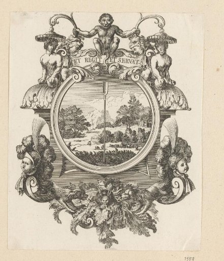 Shepherd's crook in a cartouche