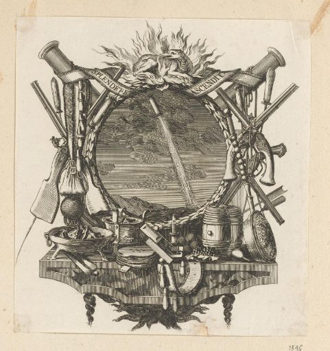 Fireworks in a cartouche