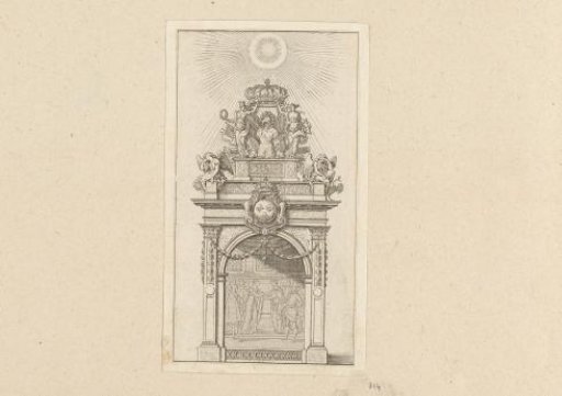 Triumphal arch with the alliance between France and Spain